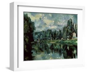 The Banks of Marne-Paul Cézanne-Framed Art Print