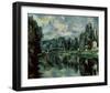 The Banks of Marne-Paul Cézanne-Framed Art Print