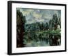 The Banks of Marne-Paul Cézanne-Framed Art Print