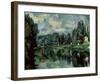 The Banks of Marne-Paul Cézanne-Framed Art Print