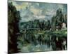 The Banks of Marne-Paul Cézanne-Mounted Art Print