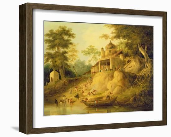 The Banks of the Ganges, c.1820-30-William Daniell-Framed Giclee Print