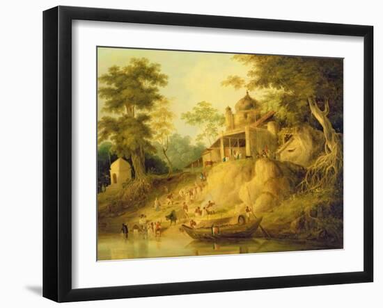 The Banks of the Ganges, c.1820-30-William Daniell-Framed Giclee Print