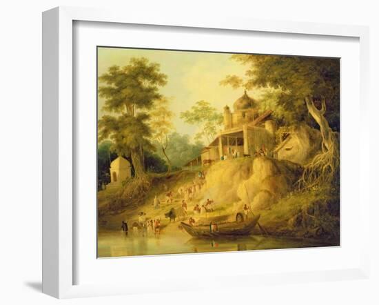 The Banks of the Ganges, c.1820-30-William Daniell-Framed Giclee Print