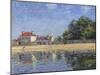 The Banks of the Loing, Saint-Mammes, 1885-Alfred Sisley-Mounted Giclee Print