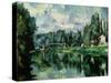 The Banks of the Marne at Creteil, circa 1888-Paul C?zanne-Stretched Canvas