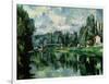 The Banks of the Marne at Creteil, circa 1888-Paul C?zanne-Framed Giclee Print