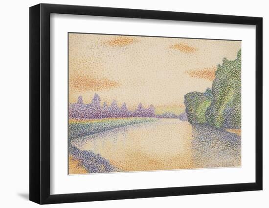 The Banks of the Marne at Dawn-Albert Dubois-Pillet-Framed Art Print