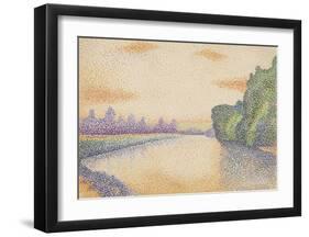 The Banks of the Marne at Dawn-Albert Dubois-Pillet-Framed Art Print