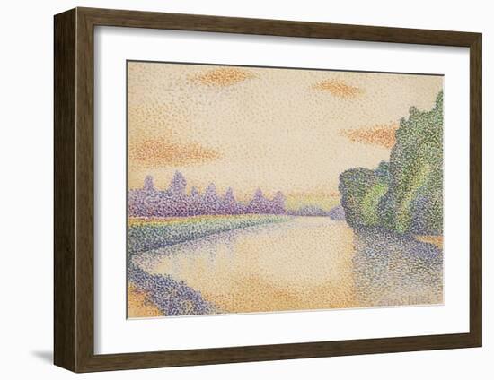 The Banks of the Marne at Dawn-Albert Dubois-Pillet-Framed Art Print