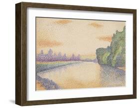 The Banks of the Marne at Dawn-Albert Dubois-Pillet-Framed Art Print