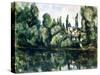 The Banks of the Marne, Villa on the Bank of a River, C1888-Paul Cézanne-Stretched Canvas