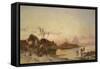 The Banks of the Nile-Hermann David Salomon Corrodi-Framed Stretched Canvas