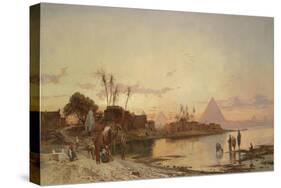 The Banks of the Nile-Hermann David Salomon Corrodi-Stretched Canvas