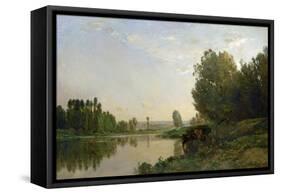 The Banks of the Oise, Morning, 1866-Charles-Francois Daubigny-Framed Stretched Canvas