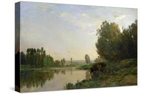 The Banks of the Oise, Morning, 1866-Charles-Francois Daubigny-Stretched Canvas