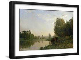 The Banks of the Oise, Morning, 1866-Charles-Francois Daubigny-Framed Giclee Print