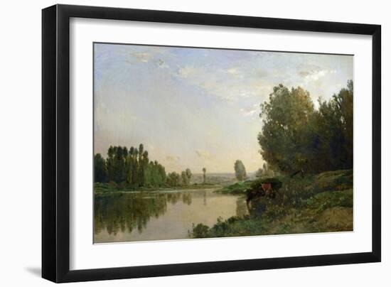 The Banks of the Oise, Morning, 1866-Charles-Francois Daubigny-Framed Giclee Print