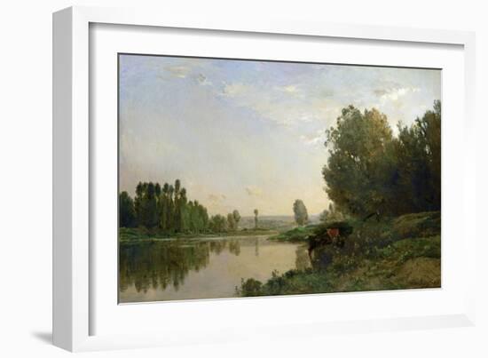 The Banks of the Oise, Morning, 1866-Charles-Francois Daubigny-Framed Giclee Print