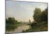 The Banks of the Oise, Morning, 1866-Charles-Francois Daubigny-Mounted Giclee Print