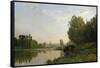 The Banks of the Oise, Morning, 1866-Charles-Francois Daubigny-Framed Stretched Canvas