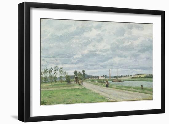 The Banks of the Oise Near Pontoise, 1873-Camille Pissarro-Framed Giclee Print