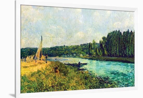 The Banks of the Oise-Alfred Sisley-Framed Art Print