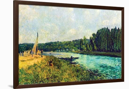 The Banks of the Oise-Alfred Sisley-Framed Art Print