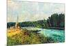 The Banks of the Oise-Alfred Sisley-Mounted Premium Giclee Print