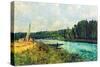 The Banks of the Oise-Alfred Sisley-Stretched Canvas