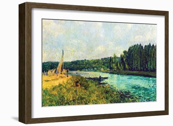 The Banks of the Oise-Alfred Sisley-Framed Art Print