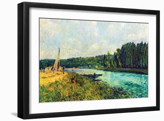 The Banks of the Oise-Alfred Sisley-Framed Art Print