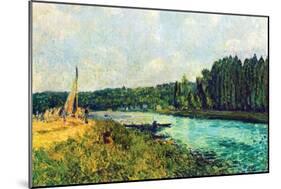 The Banks of the Oise-Alfred Sisley-Mounted Art Print