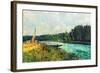 The Banks of the Oise-Alfred Sisley-Framed Art Print