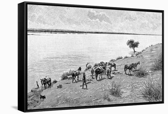 The Banks of the Rio Neuquen, Argentina, 1895-Alfred Paris-Framed Stretched Canvas