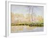 The Banks of the River Epte at Giverny, 1887-Claude Monet-Framed Giclee Print