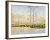 The Banks of the River Epte at Giverny, 1887-Claude Monet-Framed Giclee Print