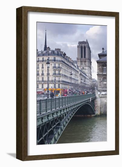 The Banks of the Seine and Notre Dame De Paris Cathedral, Paris, France, Europe-Julian Elliott-Framed Photographic Print