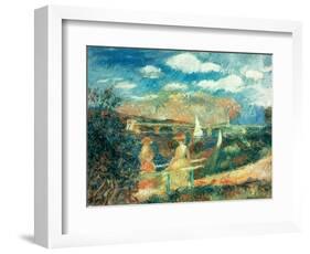 The Banks of the Seine at Argenteuil, 1880-Pierre-Auguste Renoir-Framed Giclee Print