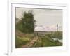 The Banks of the Seine at Bougival, 1864-Camille Pissarro-Framed Giclee Print