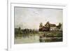 The Banks of the Seine at Portejoie, 1871-Charles Francois Daubigny-Framed Giclee Print