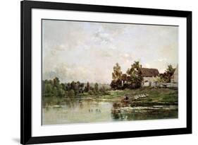 The Banks of the Seine at Portejoie, 1871-Charles Francois Daubigny-Framed Giclee Print