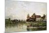 The Banks of the Seine at Portejoie, 1871-Charles Francois Daubigny-Mounted Giclee Print