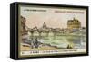 The Banks of the Tiber and the Castel Sant'Angelo, Rome-null-Framed Stretched Canvas