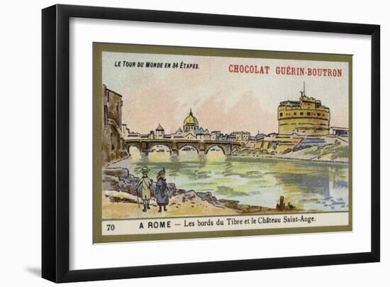 The Banks of the Tiber and the Castel Sant'Angelo, Rome-null-Framed Giclee Print