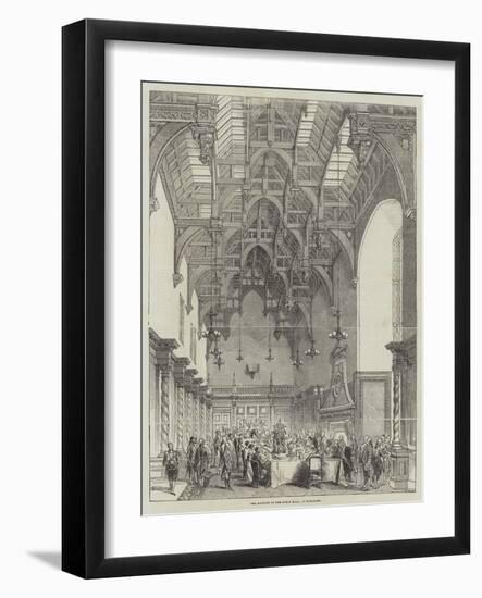 The Banquet in the Great Hall, at Burghley-null-Framed Giclee Print