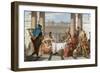 The Banquet of Cleopatro oil painting depicts Egyptian Queen Cleopatra having a lavish feast.-Vernon Lewis Gallery-Framed Art Print