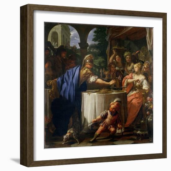 The Banquet of Mark Anthony and Cleopatra-Francesco Trevisani-Framed Giclee Print