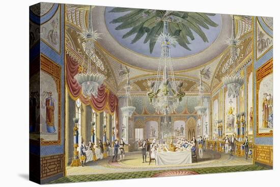 The Banqueting Room at the Royal Pavilion, Brighton, 1826-John Nash-Stretched Canvas