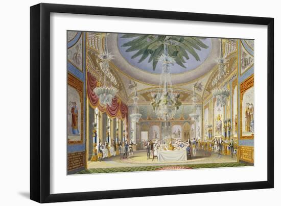 The Banqueting Room at the Royal Pavilion, Brighton, 1826-John Nash-Framed Premium Giclee Print